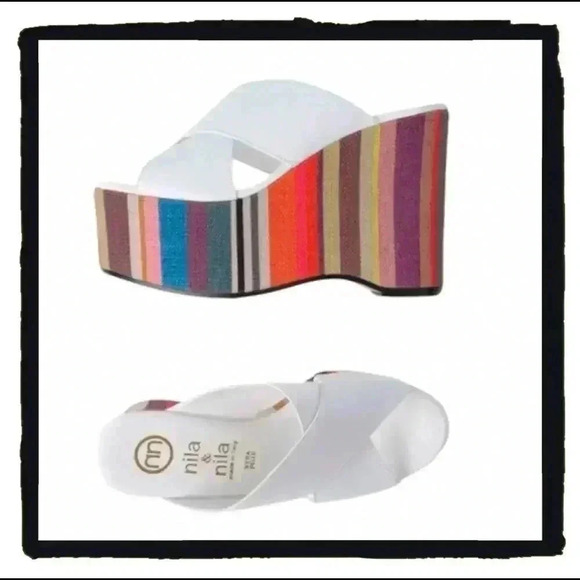 NWT Nila & Nila Italian Wedge Platform Heels  - Picture 1 of 4